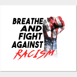 Raised American Fist Black Lives Matter Fight Against Racism Posters and Art